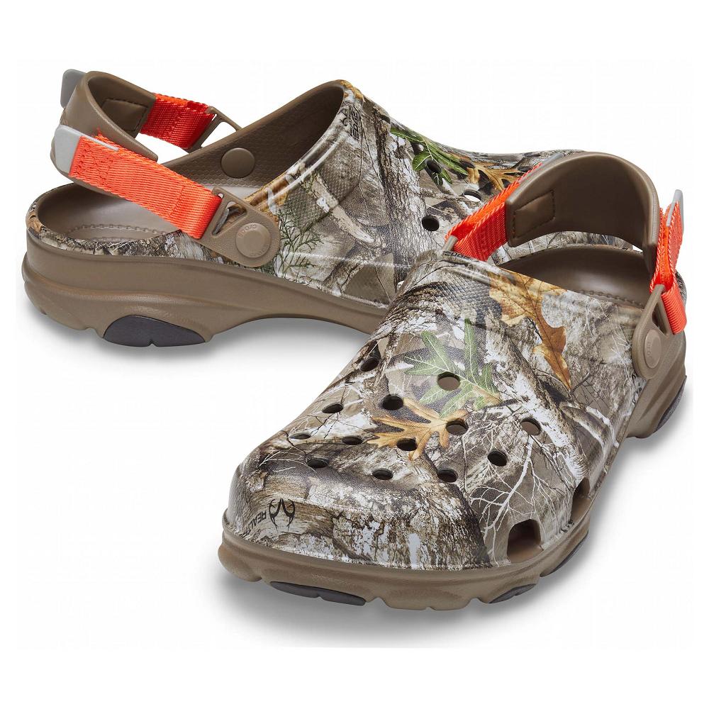Taupe Women's Crocs Classic All-Terrain Realtree Edge® Clogs | NZ 0104MQZA